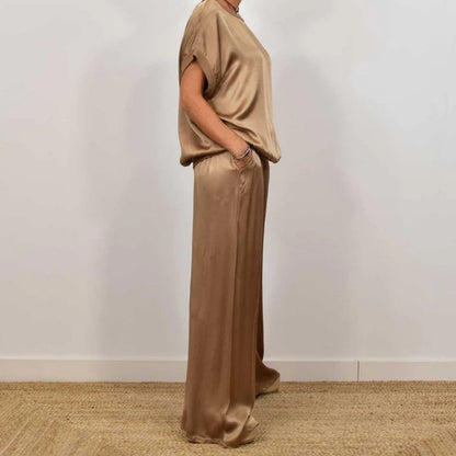 Ensemble Deux Pièces Élégant En Satin